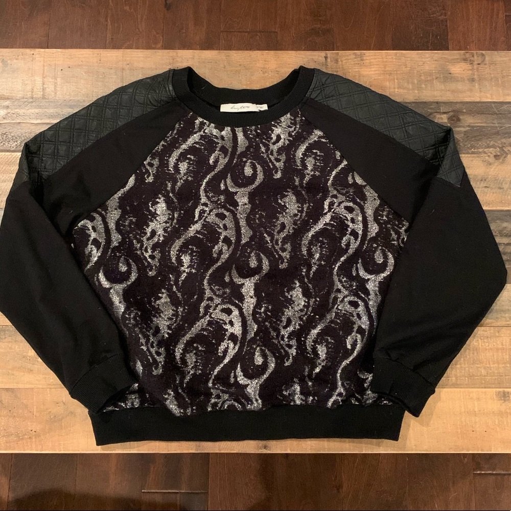 (3/$20) Boutique brand black and silver sweatshirt